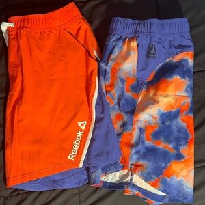 Reebok Orange and Blue Swim Trunks/Athletic shorts with Dynamic Pattern -NWOT